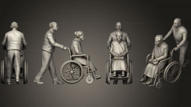 Figurines of people disabled woman 3d model